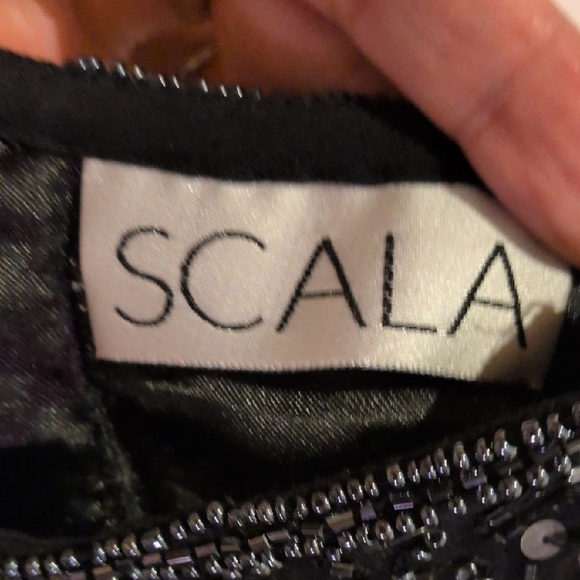 Scala Black Sequin Halter Gown - Picture 5 of 8